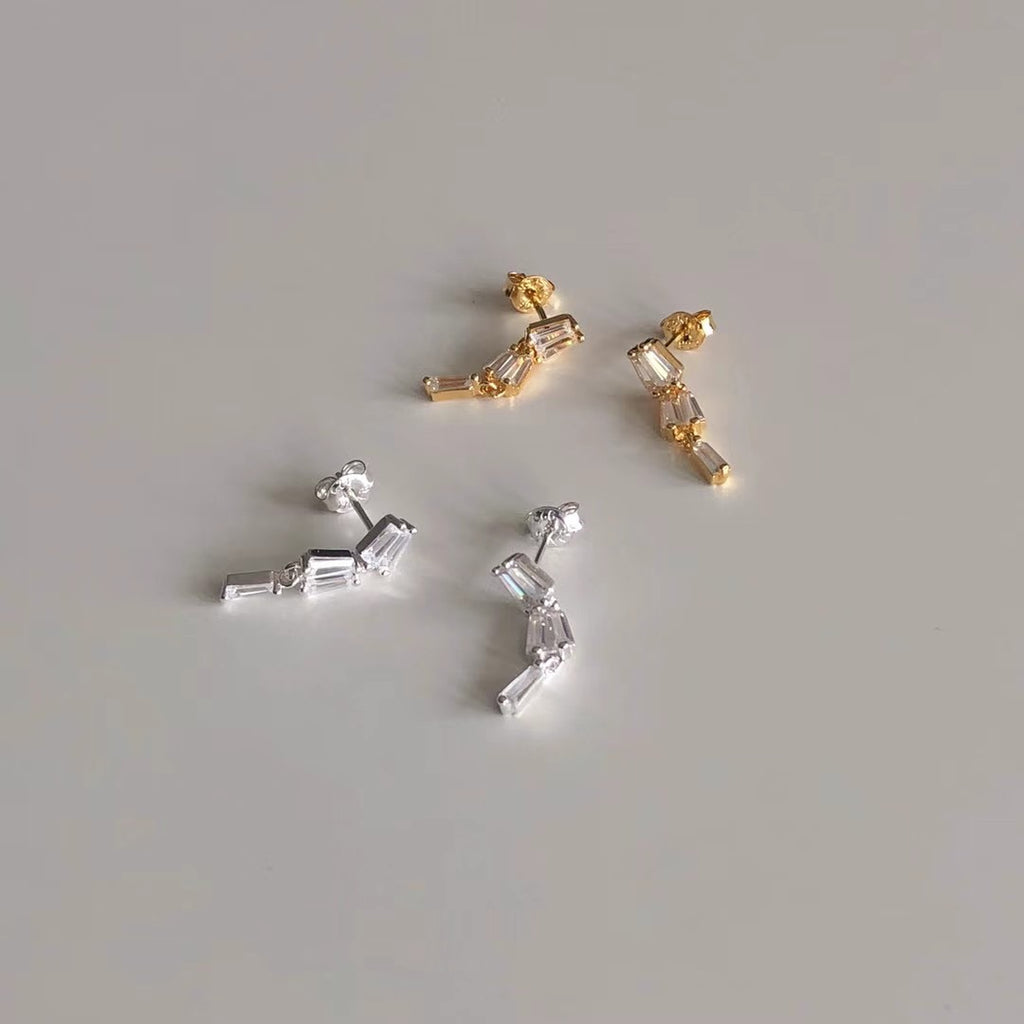 925Silver Cubic Drop Earrings